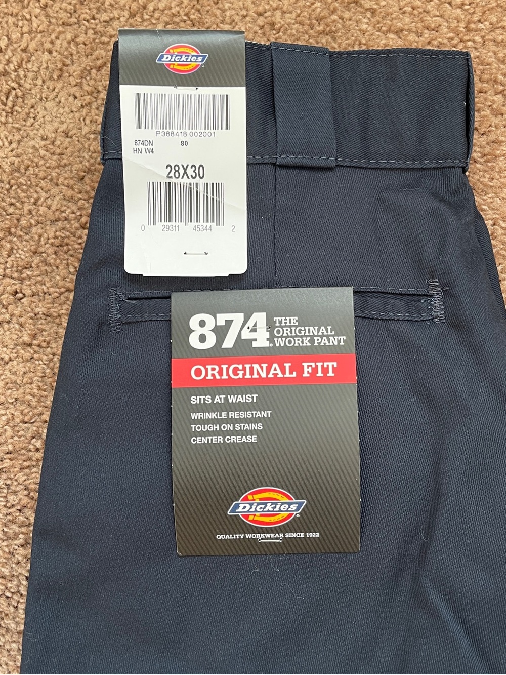 28x30 Dickies Mens Original Fit 874 Work Pants - Navy